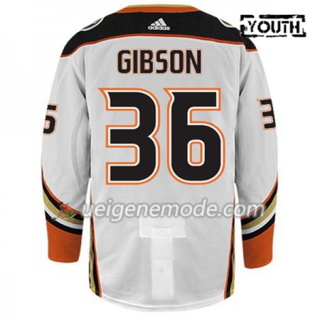 Kinder Eishockey Anaheim Ducks Trikot JOHN GIBSON 36 Adidas Weiß Authentic